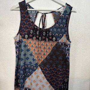 Lavish Multicolor Patchwork Sleeveless Blouse
